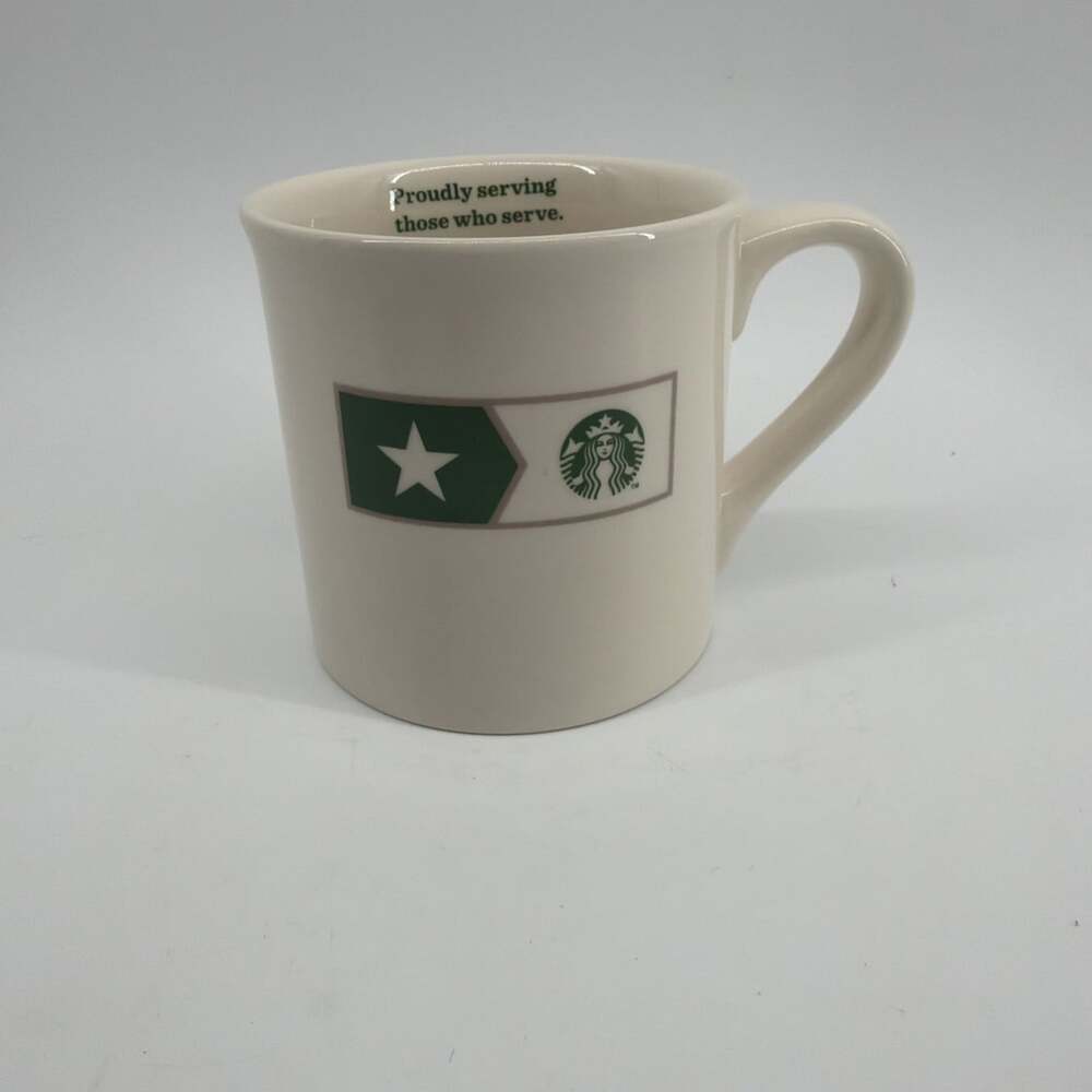 Starbucks Military Coffee Mug "Proudly Serving Those Who Serve" Made in USA 2013